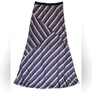 Bobeau High Waisted Ombré Striped Maxi Skirt with Elastic Waist